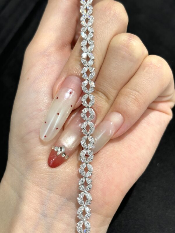 6.76CTW Marquise Cut Lab Grown Diamond Bracelet in 18K White Gold