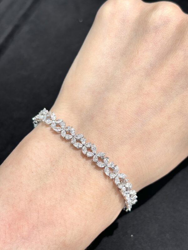 6.76CTW Marquise Cut Lab Grown Diamond Bracelet in 18K White Gold