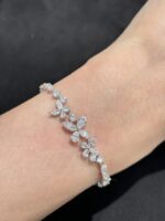 5.55CTW Pear Cut Lab Grown Diamond Bracelet in 18K White Gold