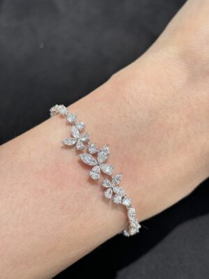 5.55CTW Pear Cut Lab Grown Diamond Bracelet in 18K White Gold