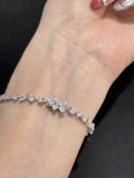 5.55CTW Pear Cut Lab Grown Diamond Bracelet in 18K White Gold