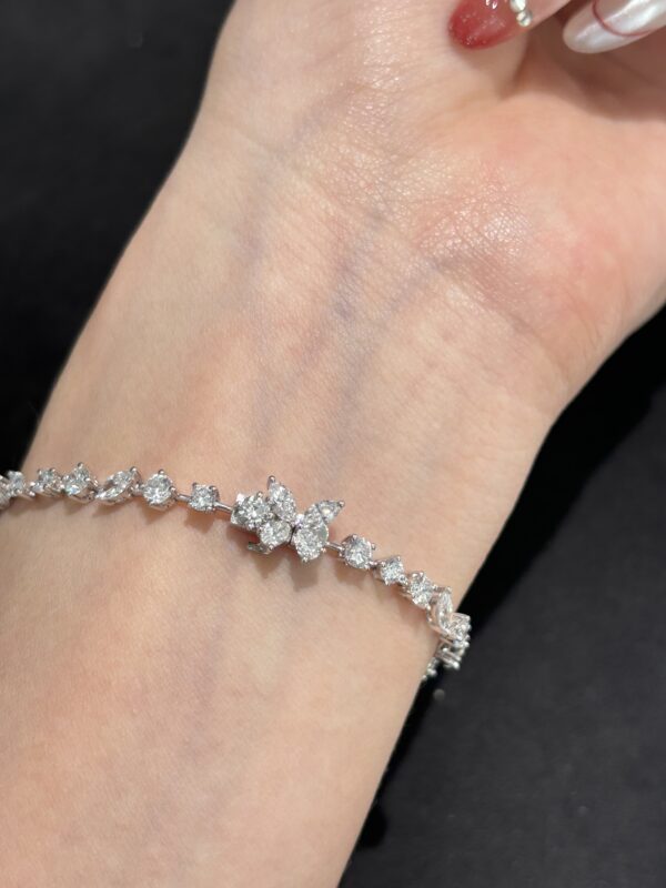 5.55CTW Pear Cut Lab Grown Diamond Bracelet in 18K White Gold