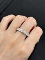 5 Carats Full Circle Round Brilliant Cut Lab Grown Diamond Wedding Band Ring in 18K White Gold