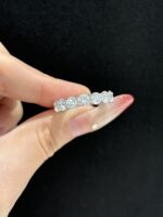 5 Carats Full Circle Round Brilliant Cut Lab Grown Diamond Wedding Band Ring in 18K White Gold