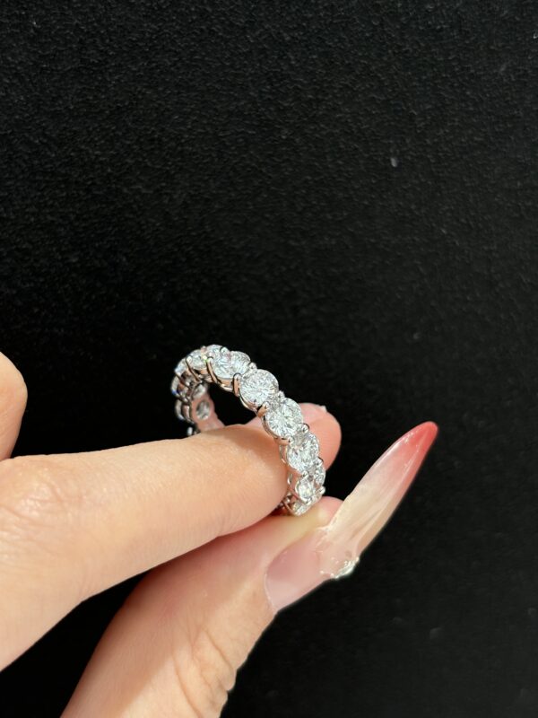 5 Carats Full Circle Round Brilliant Cut Lab Grown Diamond Wedding Band Ring in 18K White Gold