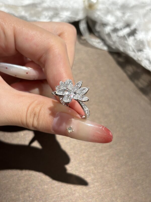 4.5ctw Marquise & Pear Cut Ring, 18K White Gold