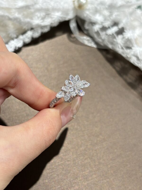 4.5ctw Marquise & Pear Cut Ring, 18K White Gold