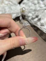 2ctw Oval Pave Set Engagement Ring, 18K White Gold