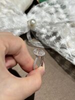 2ctw Oval Pave Set Engagement Ring, 18K White Gold