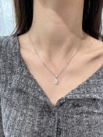 1.78CTW Pear Shape Lab Grown Diamond Drop Pendant in 18K White Gold