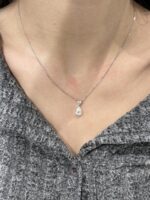 1.78CTW Pear Shape Lab Grown Diamond Drop Pendant in 18K White Gold