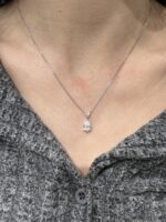 2CT Pear Shape Lab Grown Diamond Drop Pendant in 18K White Gold