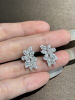 4.8ctw Marquise & Pear Cut Stud Earrings, 18K White Gold