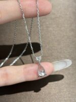 1.78CTW Pear Shape Lab Grown Diamond Drop Pendant in 18K White Gold