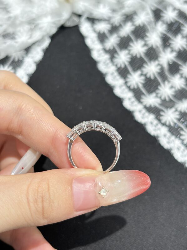Half Circle 3CTW Emerald Cut Lab Grown Diamond Wedding Band For Women
