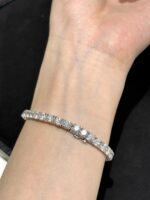 10CTW Round Brilliant Lab Grown Diamond Tennis Bracelet Four Prong in 18K White Gold