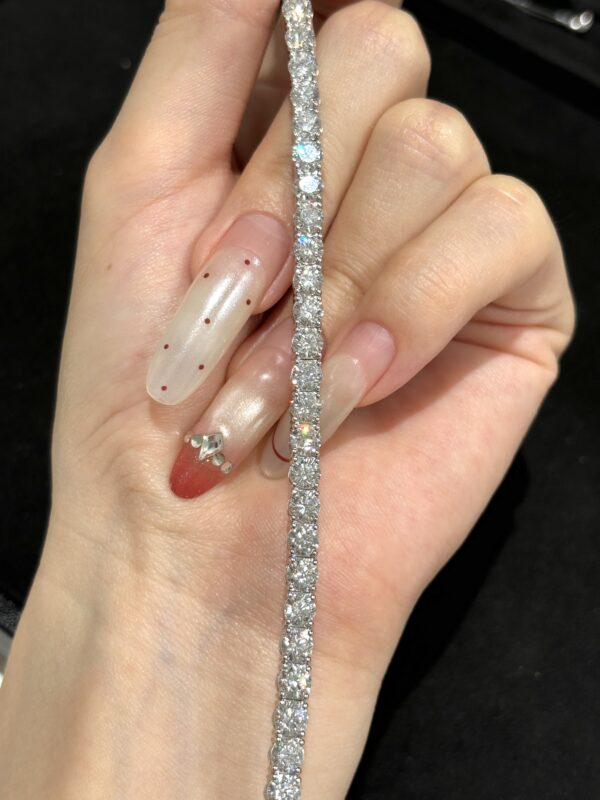 10CTW Round Brilliant Lab Grown Diamond Tennis Bracelet Four Prong in 18K White Gold