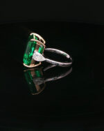 18K white gold 11ct Emerald cut lab grown diamond Three-Stone ring