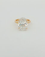 18k Yellow Gold 7.02CTW Oval Cut Lab Grown Diamond Engagement Ring