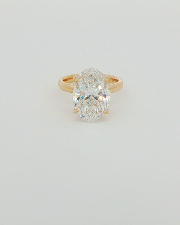 18k Yellow Gold 7.02CTW Oval Cut Lab Grown Diamond Engagement Ring
