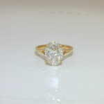 4CTW Oval Cut Lab Grown Diamond Engagement Ring in 18K Yellow Gold