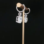 10CTW Cushion Cut Lab Grown Diamond Earrings Four Prong in 18K White Gold