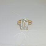 18k Yellow Gold 8.03CTW Emerald Cut Lab Grown Diamond Engagement Ring