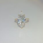18k Yellow Gold 7CTW Marquise Cut Lab Grown Diamond Engagement Ring