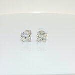 4CT TW Lab Grown Diamond Solitaire Stud Earrings in 18K White Gold