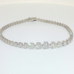 5.62ct Total Weight Round Brilliant Cut Lab-Grown Diamond Graduated Tennis Bracelet, 3-Prong Setting