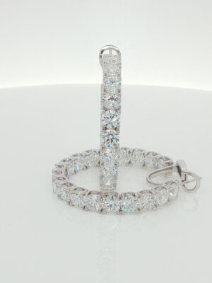 11CTW Round Cut Lab Grown Diamond Earrings in 18K White Gold