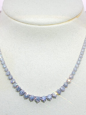 11.47CTW round cut full circle lab grown diamond necklace in 18K white gold