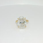 18k Yellow Gold 10CTW Oval Cut Lab Grown Diamond Engagement Ring