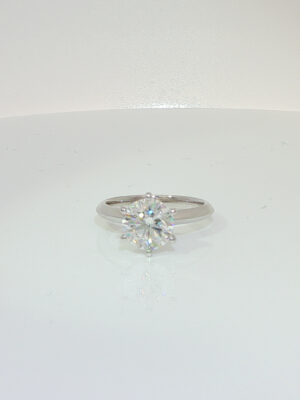 2ct. t.w. Lab Grown Diamond Solitaire Engagement Ring in 18k White Gold Six Prong