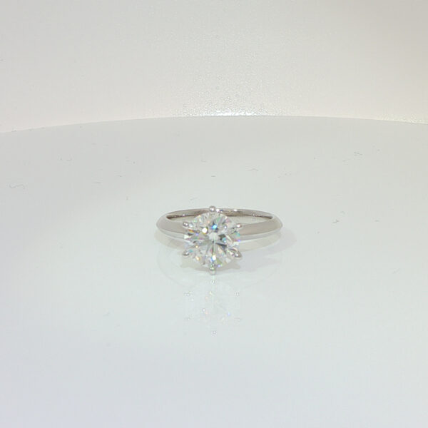 2ct. t.w. Lab Grown Diamond Solitaire Engagement Ring in 18k White Gold Six Prong