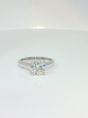 2ct. t.w. Lab Grown Diamond Solitaire Engagement Ring in 18k White Gold Four Prong