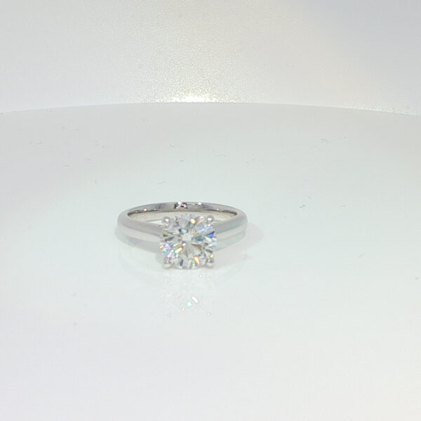 2ct. t.w. Lab Grown Diamond Solitaire Engagement Ring in 18k White Gold Four Prong