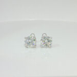 6CTW Round Brilliant Cut Lab Grown Diamond Stud Earrings, 4-Prong Setting, 18K White Gold