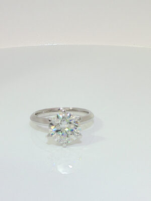 3ct. t.w. Lab Grown Diamond Solitaire Engagement Ring in 18k White Gold Six Prong