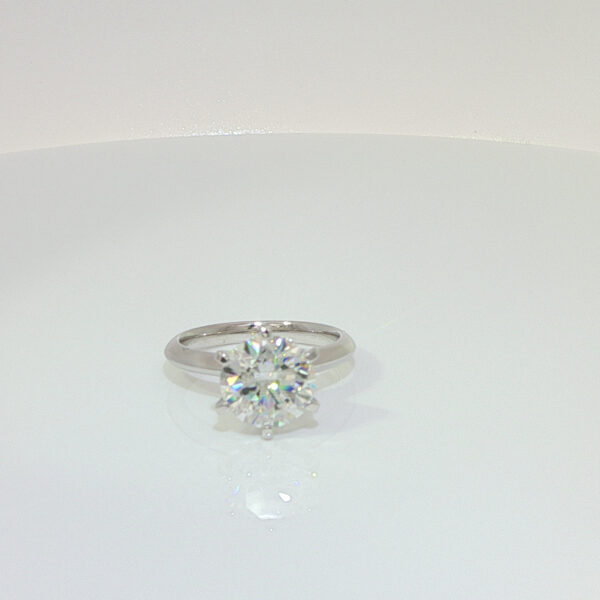 3ct. t.w. Lab Grown Diamond Solitaire Engagement Ring in 18k White Gold Six Prong
