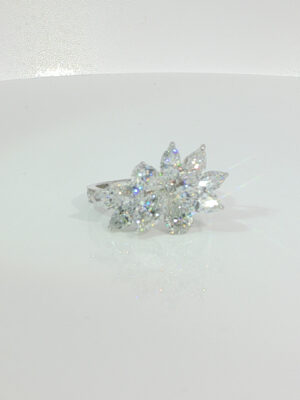 4.5ctw Marquise & Pear Cut Ring, 18K White Gold