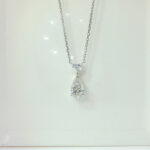 1.78CTW Pear Shape Lab Grown Diamond Drop Pendant in 18K White Gold