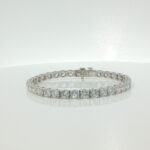 10CTW Round Brilliant Lab Grown Diamond Tennis Bracelet Four Prong in 18K White Gold