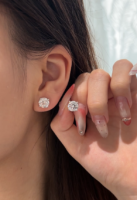 4CT TW Lab Grown Diamond Solitaire Stud Earrings in 18K White Gold