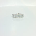Half Circle 3CTW Emerald Cut Lab Grown Diamond Wedding Band For Women