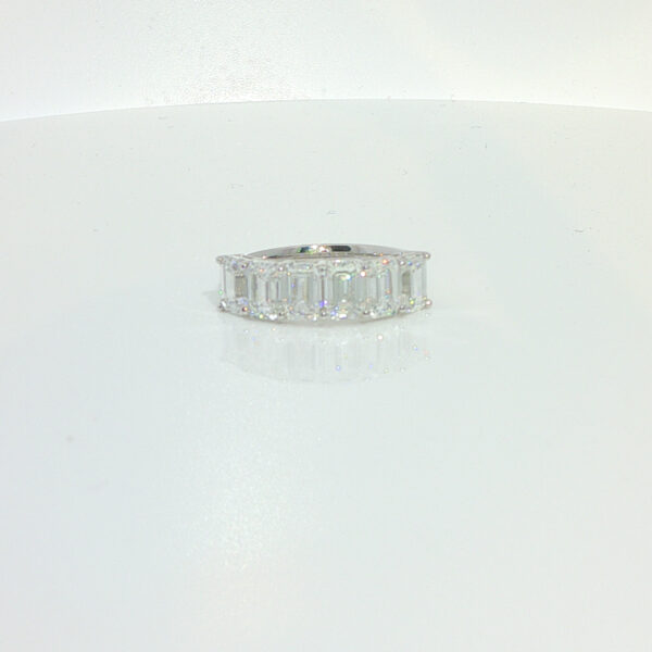 Half Circle 3CTW Emerald Cut Lab Grown Diamond Wedding Band For Women