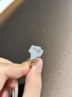 18K white gold 5ct Emerald cut lab grown diamond Three-Stone ring