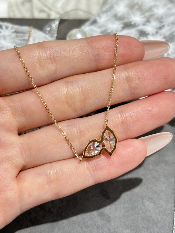 1.6CTW Marquise & Teardrop Spliced Necklace, 18K Yellow Gold
