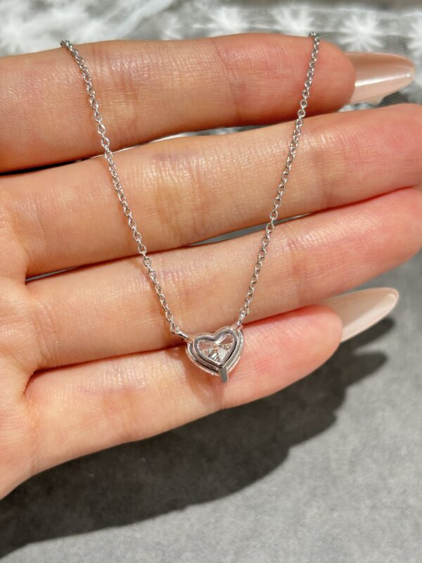 2.6CT Heart Cut Lab Grown Diamond Solitaire Pendant in 18K White Glod