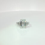 18K white gold 5ct Emerald cut lab grown diamond Three-Stone ring
